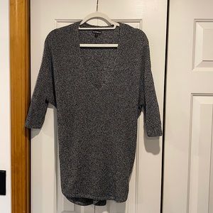 Express quarter sleeve v-neck Grey Sweater